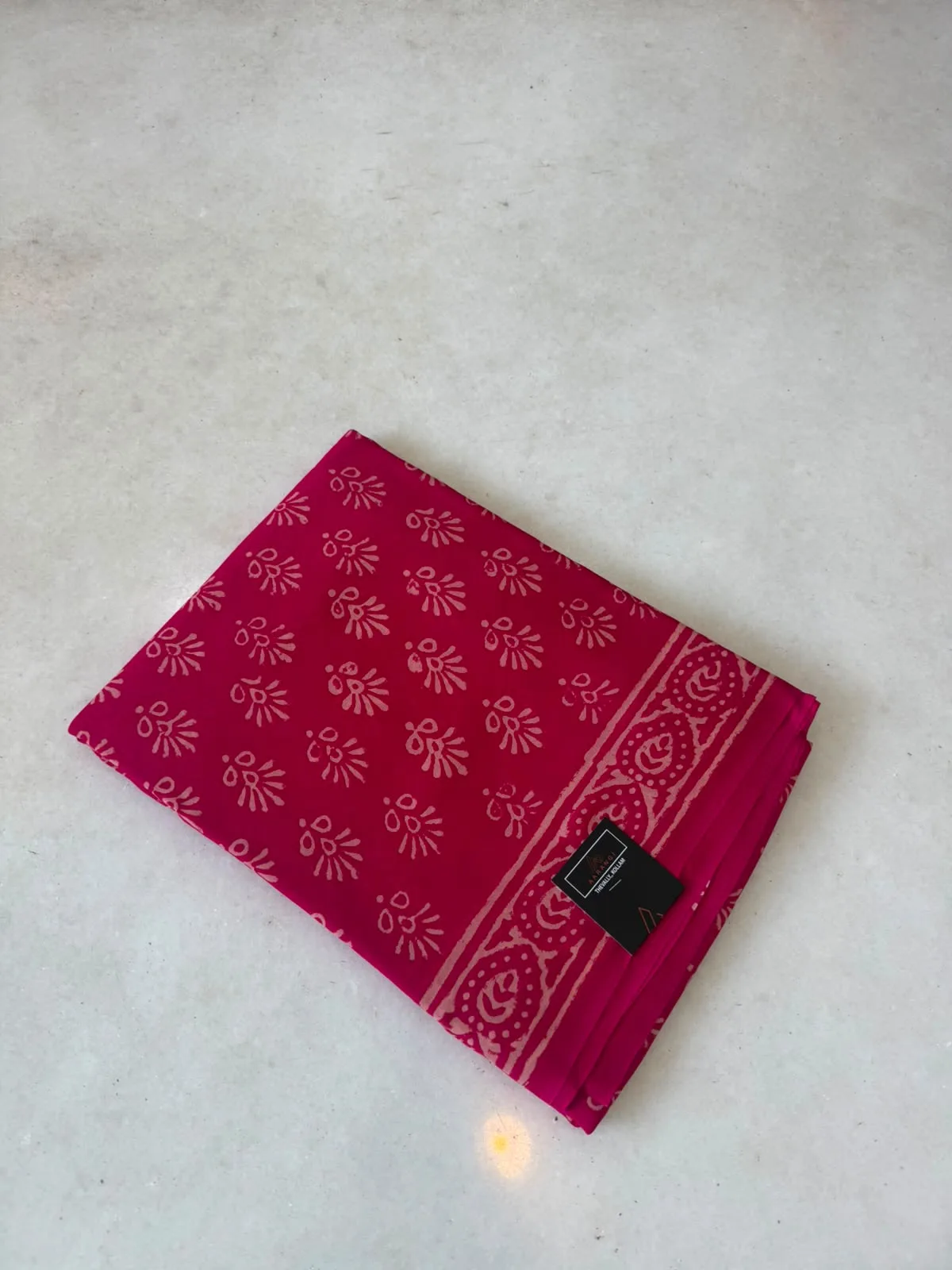 Rani Pink Double Diamond Chiffon Saree
