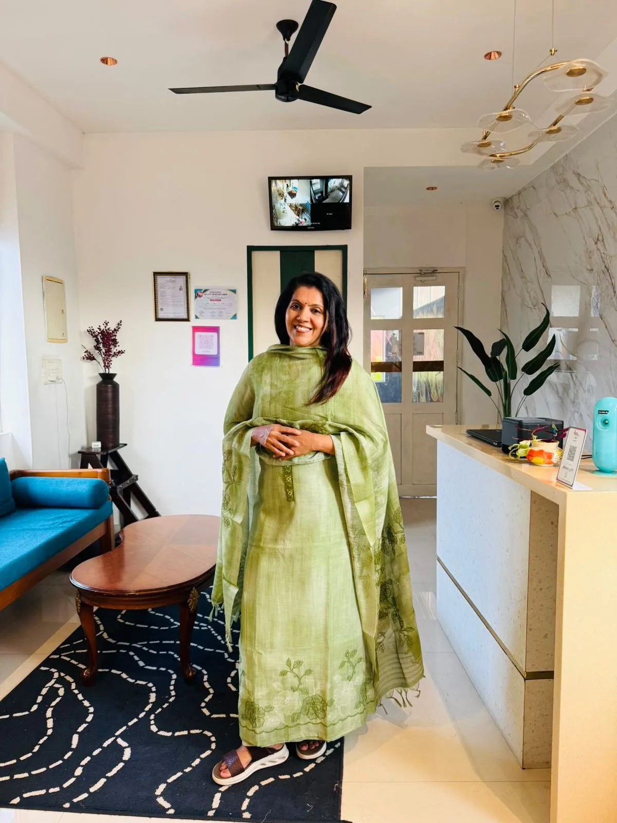 Pista Green Linen Unstitched Suit