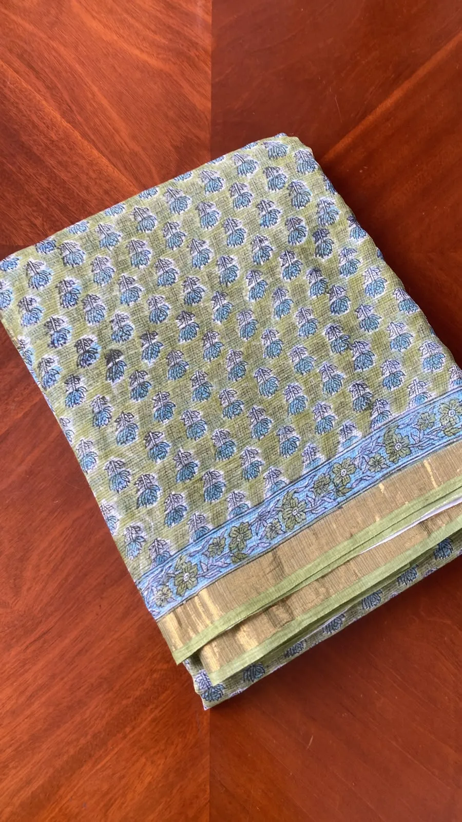 Sage & Blue Kota Doria Saree